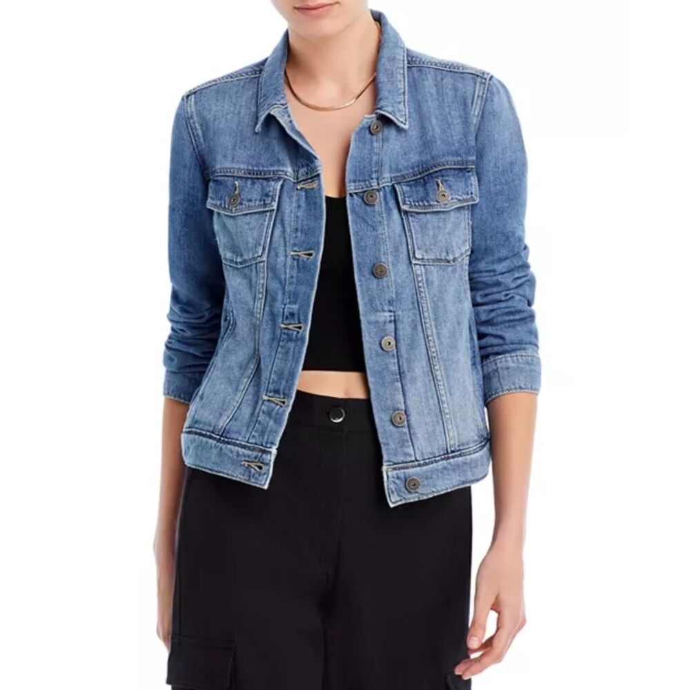 PAIGE Rowan Jacket in Stark, Medium Wash, Sz S